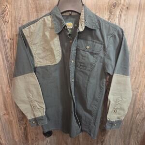 Cabela's Hunting L/S Button Shirt Youth Size 16 Reg Olive Green & Tan Shooting